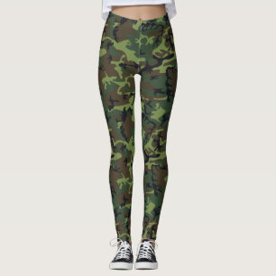 Military Green Camouflage Leggings