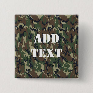 Military Green Camouflage Pattern 15 Cm Square Badge