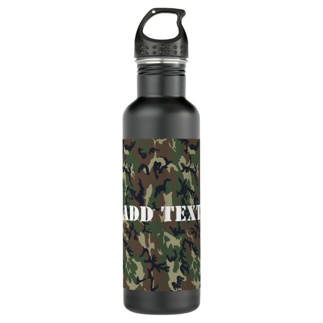 Military Green Camouflage Pattern 710 Ml Water Bottle (Front)