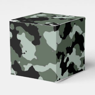 Military Green Camouflage Pattern Favour Box