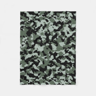 Military Green Camouflage Pattern Fleece Blanket