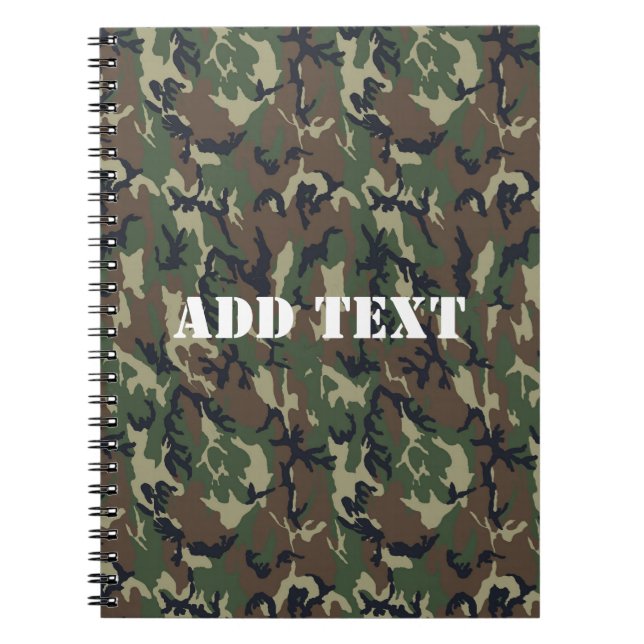 Military Green Camouflage Pattern Notebook (Front)