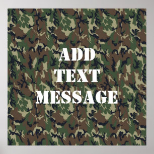 Military Green Camouflage Pattern Poster