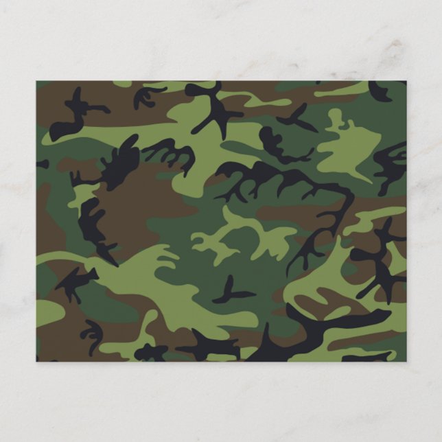 Military Green Camouflage Postcard (Front)