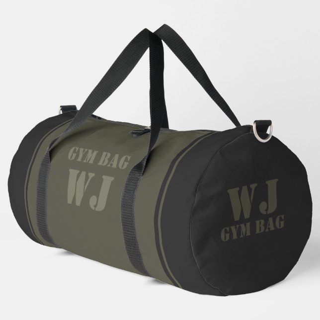 Military Green Gym Bag Custom Name (Left Corner)