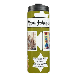 Military Green Medical Photo Frame Star of David Thermal Tumbler