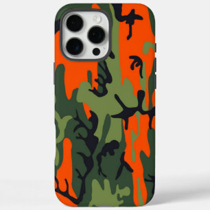 Military Green Orange Camouflage Como Army Print iPhone 16 Pro Max Case