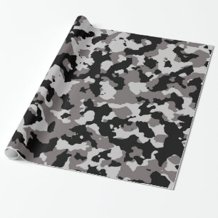 Military Grey Camouflage Pattern Wrapping Paper