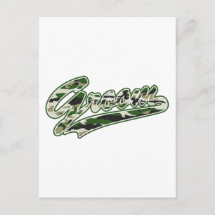 Military Groom Camouflage Postcard