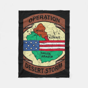 Military Gulf War Operation Desert Storm Usa Insig Fleece Blanket
