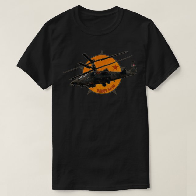 Military Helicopter Kamov Ka52 T-Shirt (Design Front)