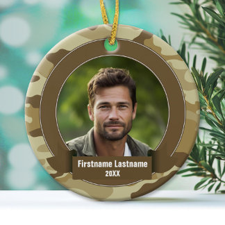Military Hero - Camo SINGLE-SIDED Ceramic Ornament