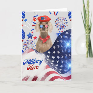 Military Hero Weimaraner Greeting Card