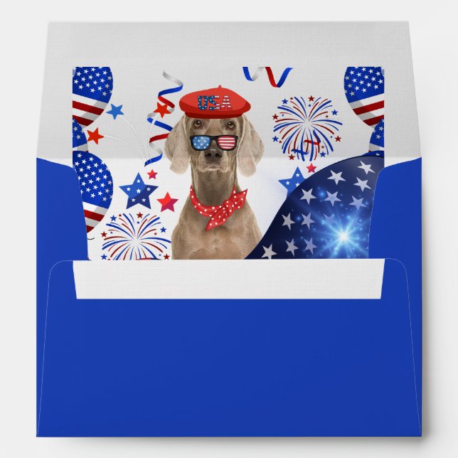 Military Hero Weimaraner Matching Envelopea Envelope (Back (Bottom))