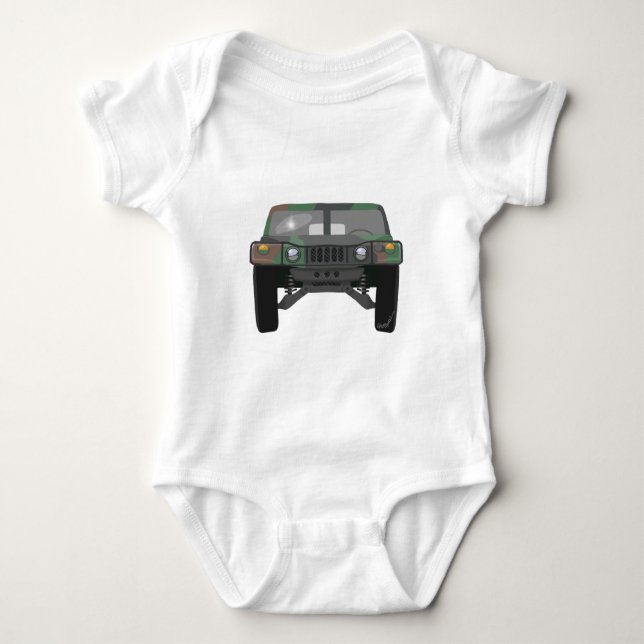 Military Humvee H1 Baby Bodysuit (Front)