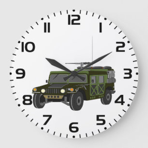 Military Humvee Off-Road Tactical Vehicle Large Clock