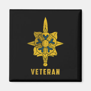 Military Intelligence Corps Veteran Logo Papa Chri Magnet