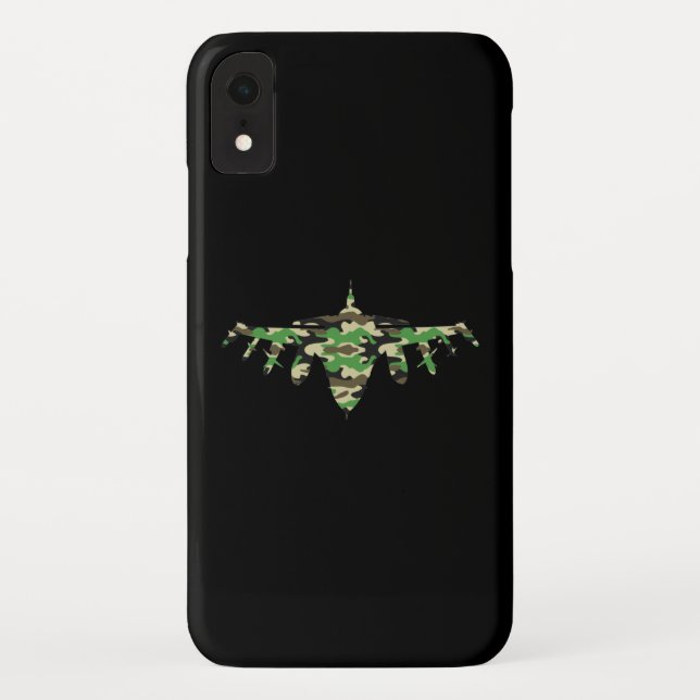 Military Jet camouflage fighter aircraft silhouett Case-Mate iPhone Case (Back)