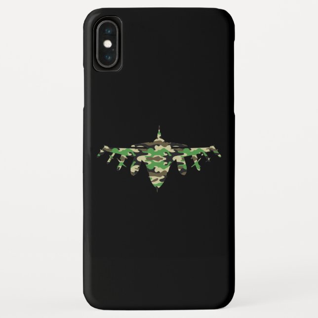 Military Jet camouflage fighter aircraft silhouett Case-Mate iPhone Case (Back)