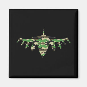 Military Jet camouflage fighter aircraft silhouett Magnet