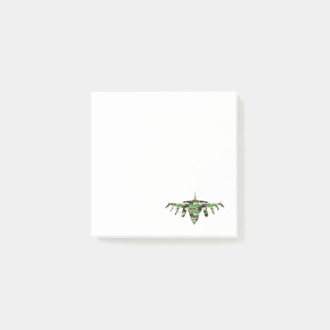 Military Jet camouflage fighter aircraft silhouett Post-it Notes (Front)