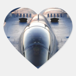Military jet heart sticker