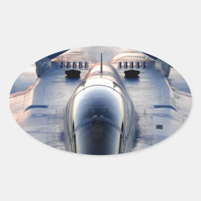 Military jet oval sticker (Front)