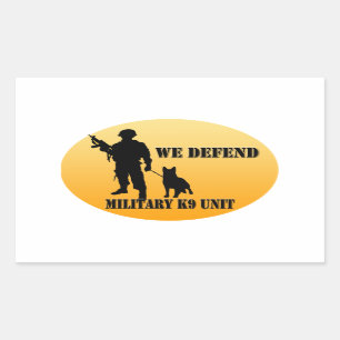 Military K9 Unit Rectangular Sticker