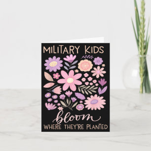 Military Kid Dandelion Bloom Where Planted Purple Card