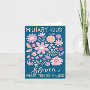 Military kid dandelion bloom where planted purple card