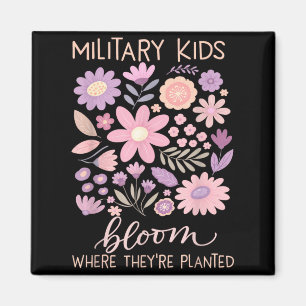 Military Kid Dandelion Bloom Where Planted Purple Magnet