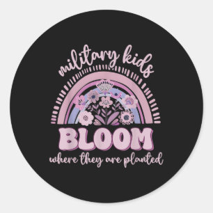 Military Kid Dandelion Bloom Where Theyre Planted Classic Round Sticker