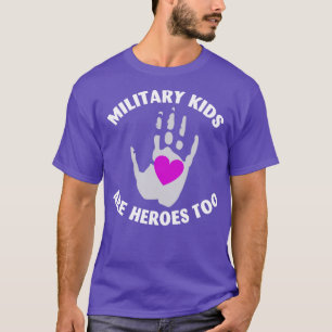Military kids are heroes too Purple Up Military Ch T-Shirt