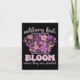 Military Kids Bloom Where Theyre Planted Purple Up Card