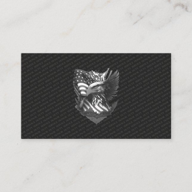 Military & Law Enforcement Professional Honor Duty Business Card (Front)