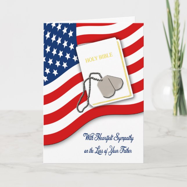 Military Loss of Father Sympathy Card (Front)