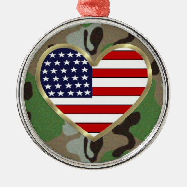 Military Love Metal Tree Decoration (Front)