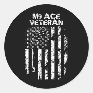 Military M9 Ace Classic Round Sticker