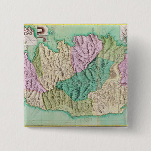 Military map of Corsica, 1768 15 Cm Square Badge