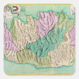 Military map of Corsica, 1768 Square Sticker