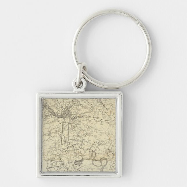 Military Map of the United States Key Ring (Front)