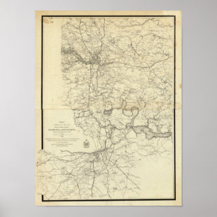 Military Map of the United States Poster