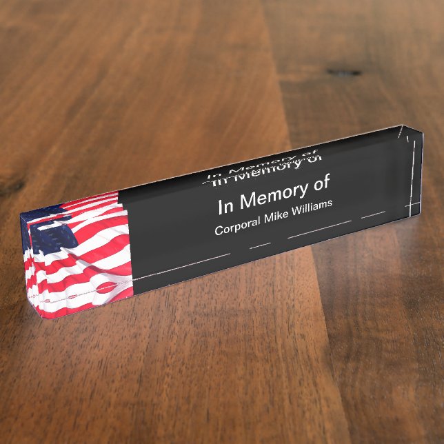 Military Memorial American Nameplate (Side)