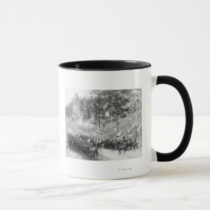 Military Men in Rows on Horseback Photograph Mug