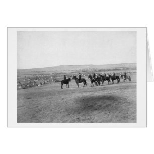 Military Men Survey a Distant Lakota Camp
