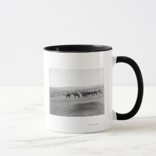 Military Men Survey a Distant Lakota Camp Mug