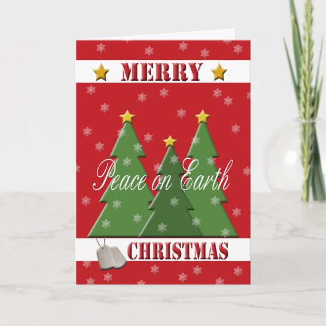 Military Merry Christmas Peace on Earth Card (Front)