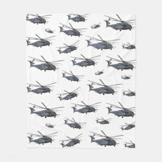Military MH-53 Helicopter Fleece Blanket