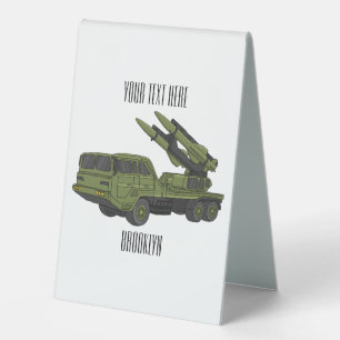 Military missile truck cartoon illustration