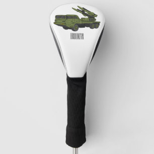 Military missile truck cartoon illustration golf head cover